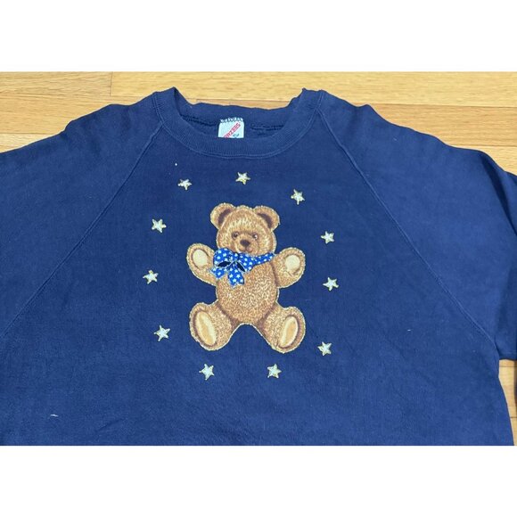 Lot of 2 Vintage USA Sweatshirts XL – Rivermen 90s Hockey & Teddy Bear - Picture 12 of 16